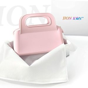 Silicone Waterproof Toiletry Purse - Portable Beauty Pouch Simple Zippered Pink